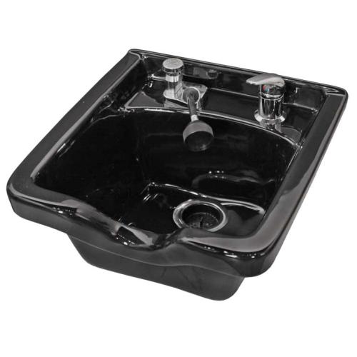 Jeffco 8000-570-VB Porcelain Square Bowl w/ 570 Faucet - Black
