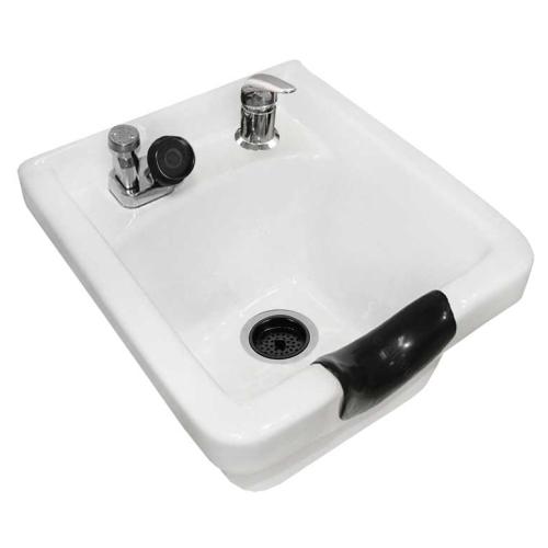 Jeffco 8000-570-VB-W Porcelain Square Bowl w/ 570 Faucet - White