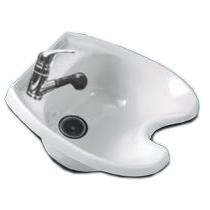 Marble Products #4000 Cultured Marble Shampoo Bowl w/ #800 Single Handle Pull Out Sprayer Built in Vacuum Breaker