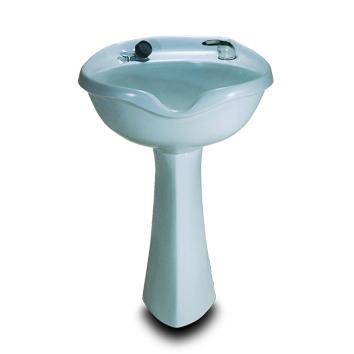 Takara Belmont - Marble Products Model 2001 Cultured Marble Pedestal Shampoo Bowl w/ #550 “Dial Flo” Single Lever Control