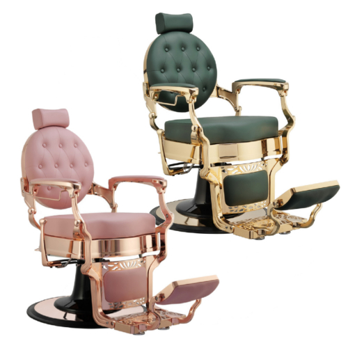 AYC Truman Barber Chair (Pink/Gold or Green/Gold)