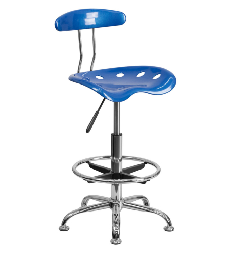 Flash Furniture Tractor Seat Drafting - Salon Cutting Stool w 