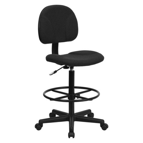 Flash Furniture Black Patterned Fabric Ergonomic Stool