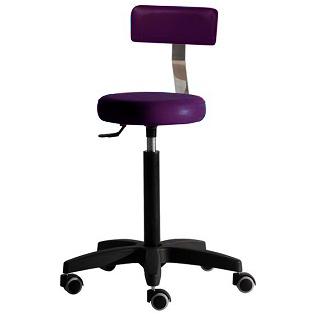 Salon Ambience CS/400 Gilera Stool w/ Backrest - Black Plastic Base