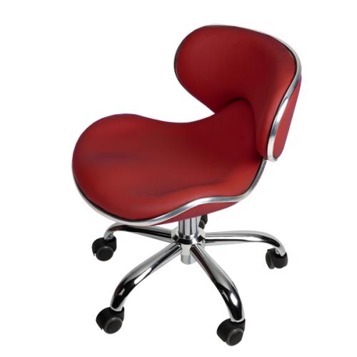 J & A USA Euro Manicure Stool 16" to 22" - Terra Red