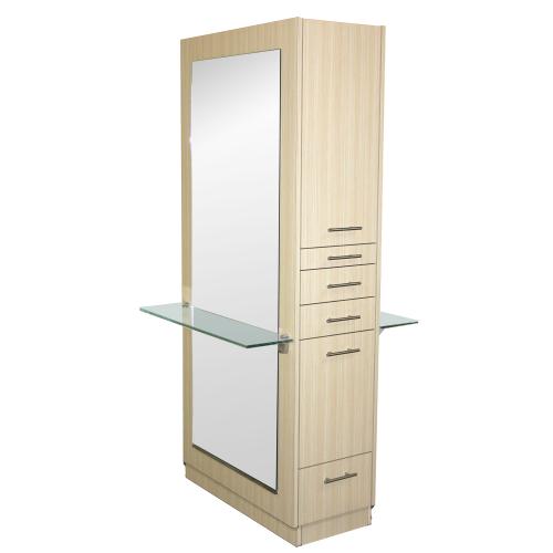 AB Salon Equipment 91500 Korijimo Back-to-Back Station w/ Toe Kick Base