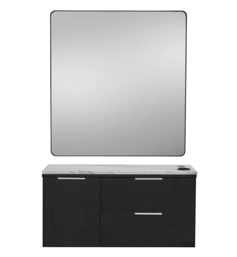 Pibbs 6002 Capri Wall Salon - Styling - Barber Station w/ 32" X 36" Mirror