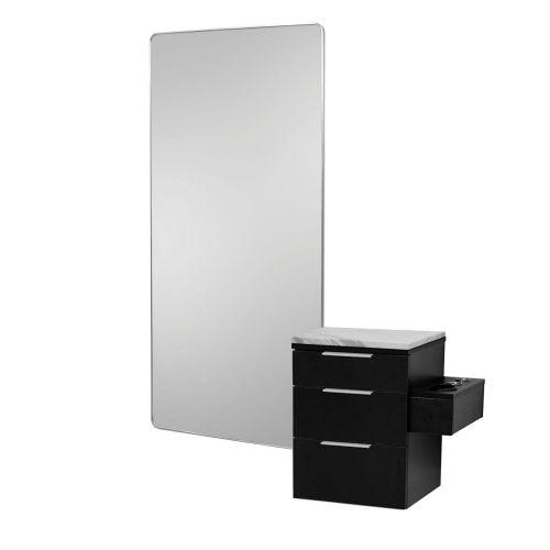 Pibbs 6004 Wall Salon - Styling - Barber Station w/ 28" X 60" Mirror