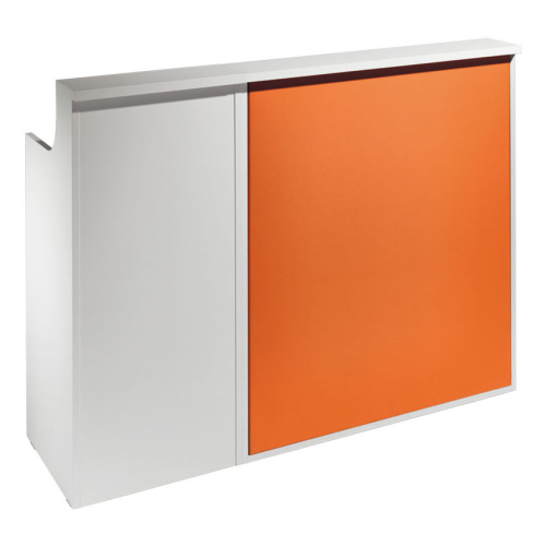 Salon Ambience RD/272 Impact Reception Desk + Side Cabinet - White Ash