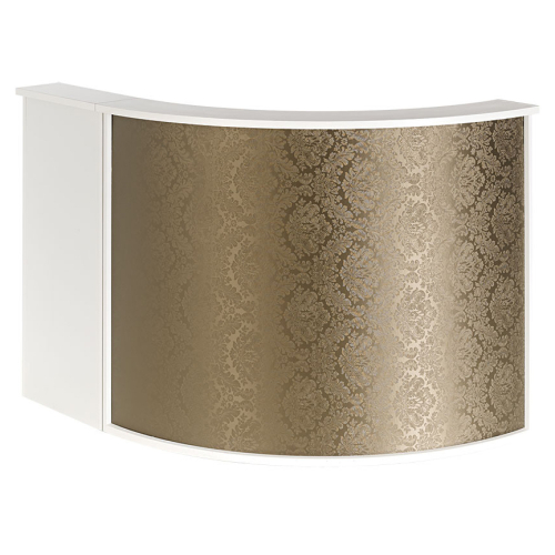 Salon Ambience RD/252 Form White Ash Reception Curved Sky Front Panel + Side Cabinet