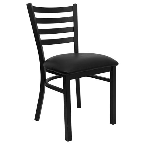 Flash Furniture Hercules Black Ladder Back Metal Reception Chair