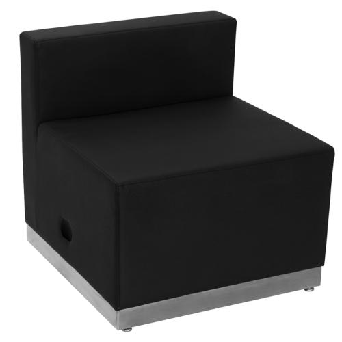 Salon Equipment ZB-803-CHAIR-BK-GG Hercules Alon Black Leather Chair w/ Brushed Stainless Steel Base