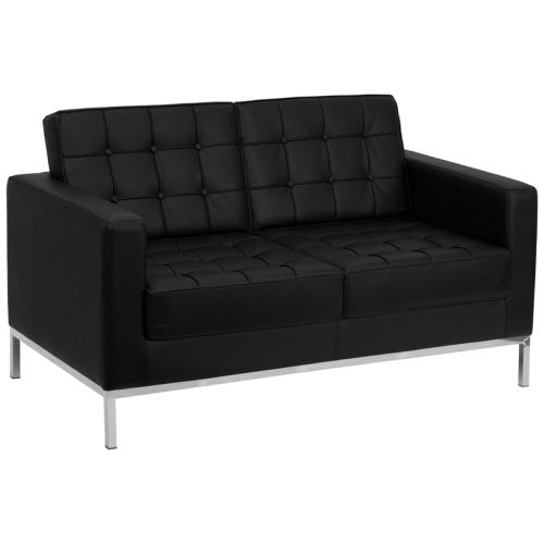 Flash Furniture Hercules Lacey Black Leather Love Seat