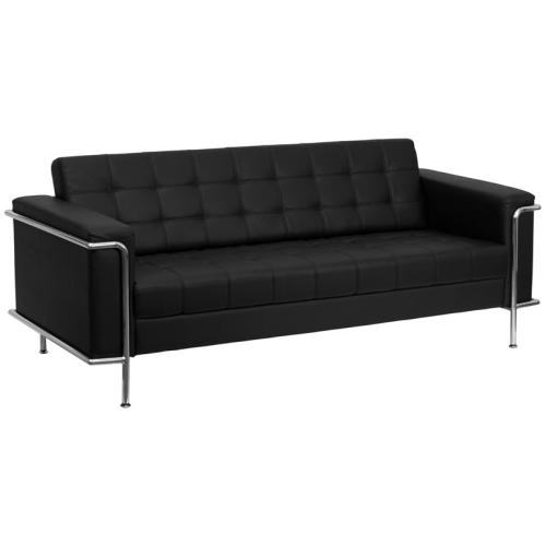 Flash Furniture Hercules Lesley Black Leather Sofa w/ Encasing Frame