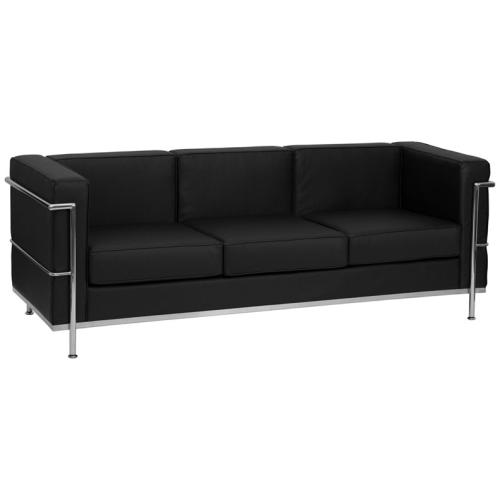 Flash Furniture Hercules Regal Black Leather Sofa w/ Encasing Frame