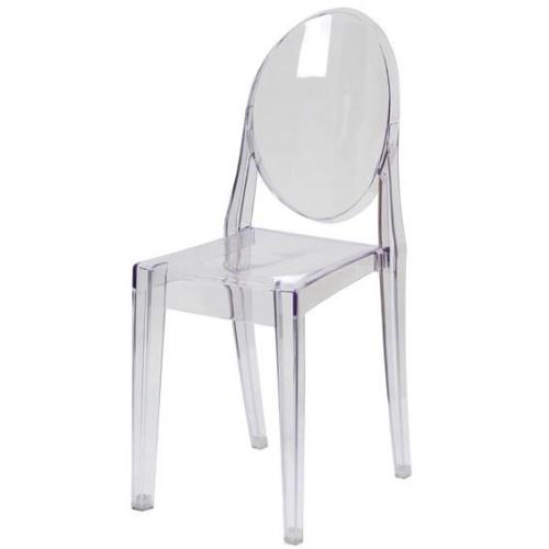 Flash Furniture Ghost Side Chair in Transparent Crystal