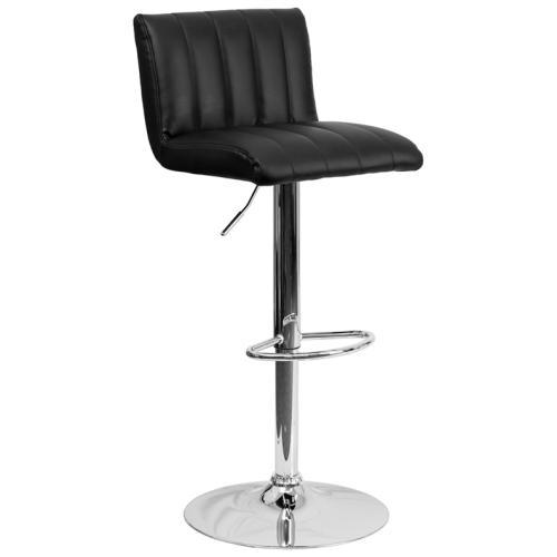 Flash Furniture Contemporary Black Vinyl Stool w/ Chrome Base