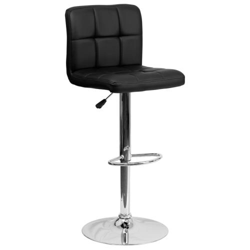 Flash Furniture Contemporary Black Quilted Vinyl Stool w/ Chrome Base