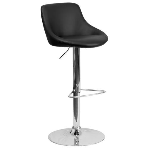 Flash Furniture Contemporary Black Vinyl Bucket Seat Stool