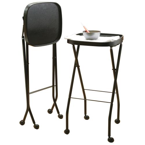 Akra Plastics 1001 35" Foldaway Service Tray - Black Styrene