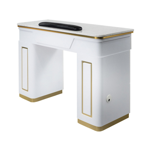 Nail Shop NAPA White/Gold Manicure - Nail Table w/ Granite Top