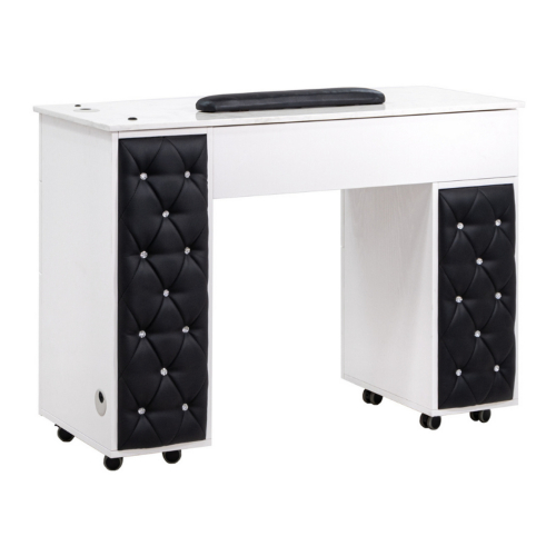 AYC Drexel Tufted Nail Table w/Marbled White Stone Top