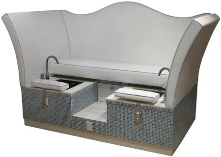 Design X 7451 Glass Tiled Loveseat Pedicure Spa