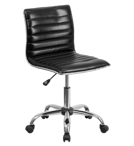 Flash Furniture Mid-Back Armless Black Ribbed Designer Task Chair