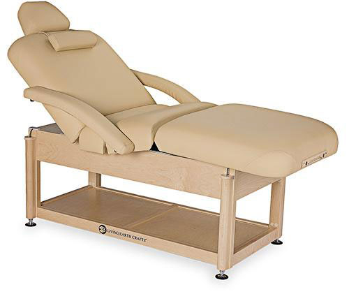 Living Earth Crafts Serenity™ Power Assist Pneumatic Salon Top Treatment Table with Shelf Base
