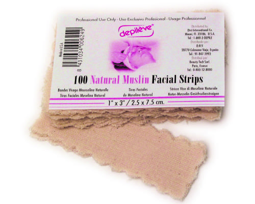 Depileve D425 Natural Muslin Facial Strips 1" x 3"